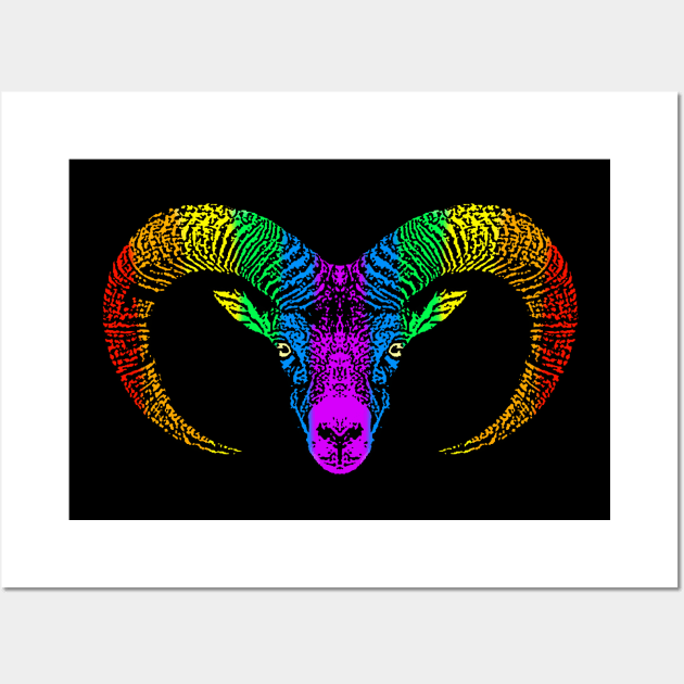 Rainbow Bighorn Sheep Wall Art by childofthecorn